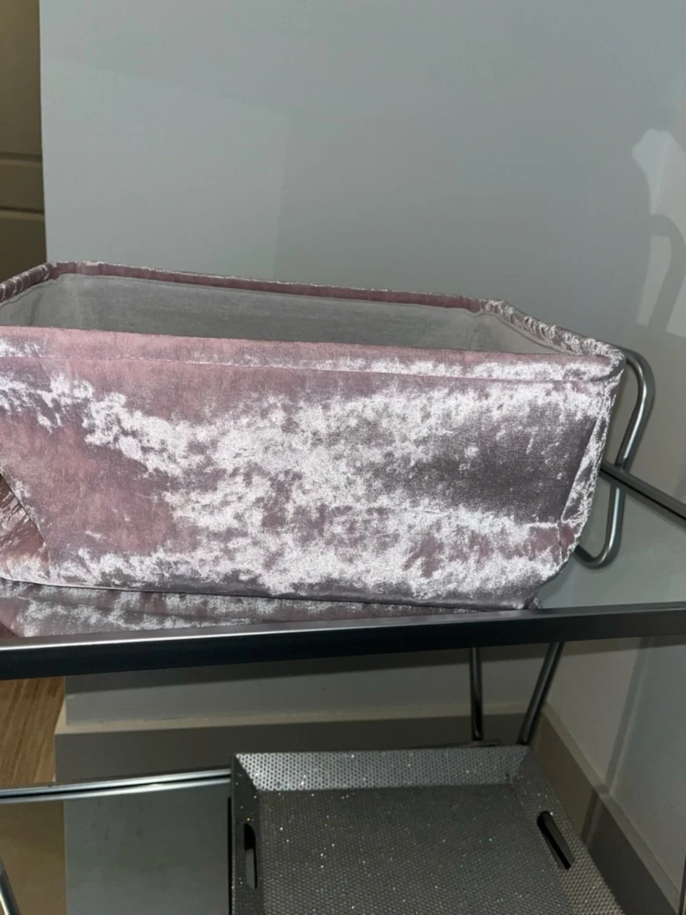 Juicy Couture Pink Crushed Velvet Cosmetic Pouch